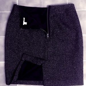 Black and White Tweed Skirt